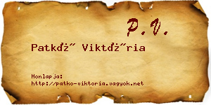 Patkó Viktória névjegykártya